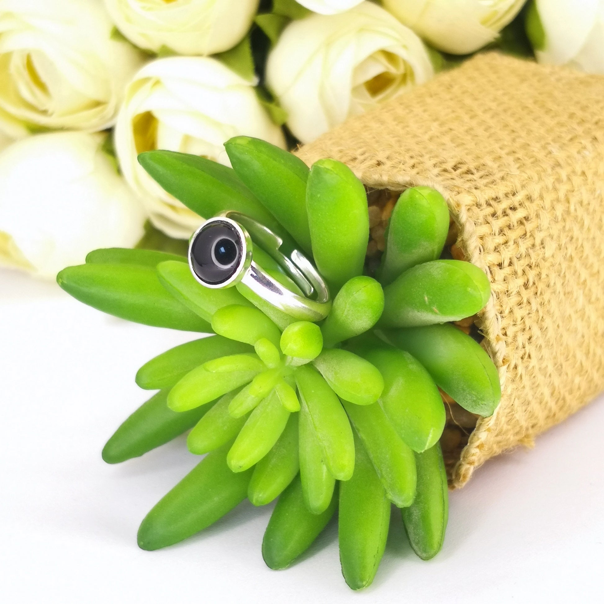 Bague argent et onyx noir